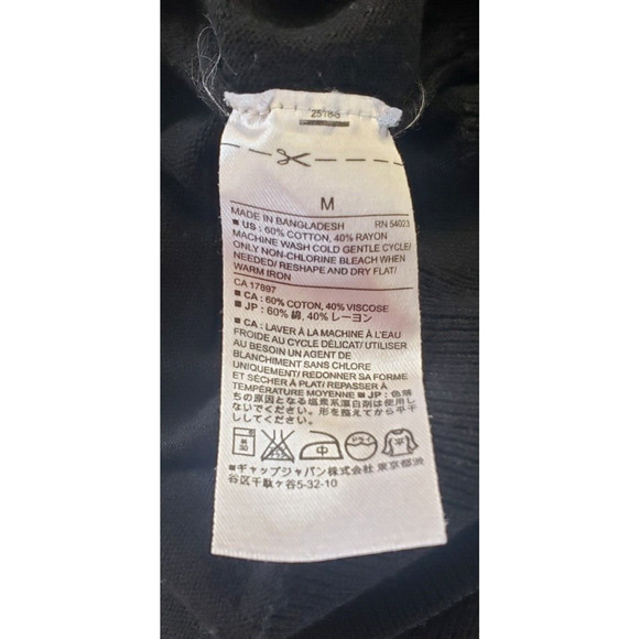 Banana Republic Black sz M Top Rayon Minimalist Neutral Whimsigoth Cozy Coastal - Picture 7 of 7